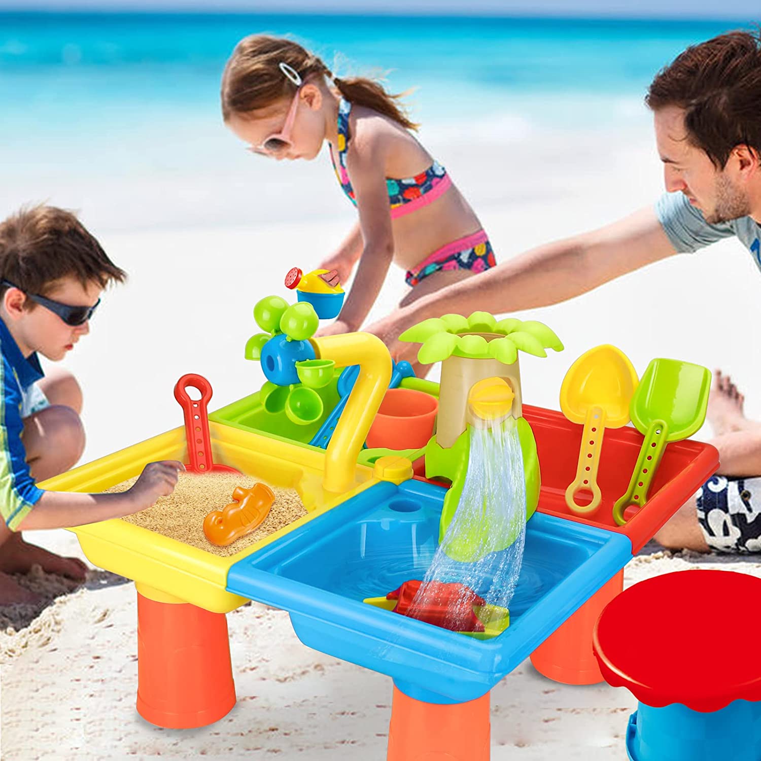 Kids Outdoor Water Toys - Mesa de playa para niños, juego