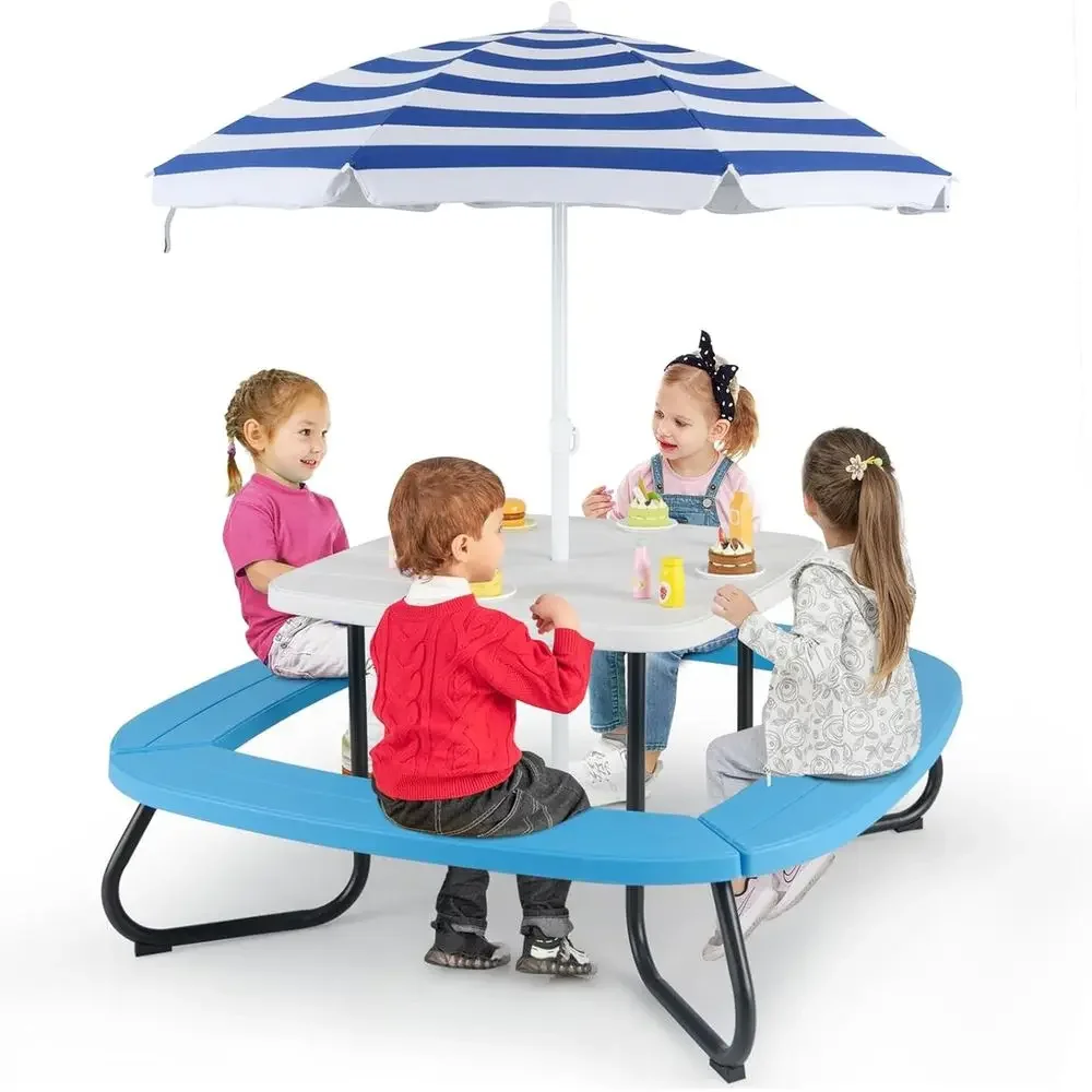 Kids Outdoor Umbrella - Mesa de Picnic para 8 Personas