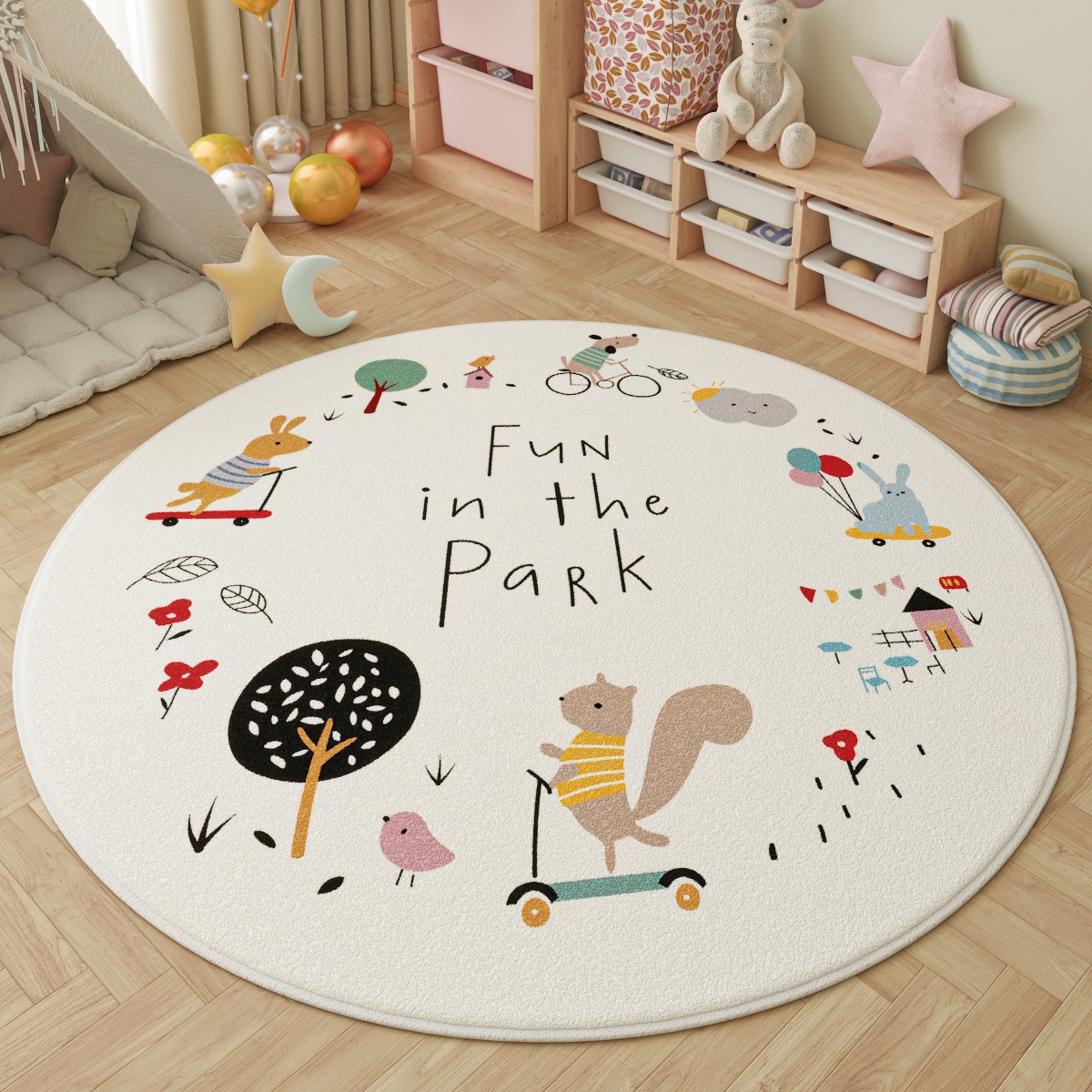 Kids Outdoor Adventure Park - Alfombra Redonda Infantil para el Parque,