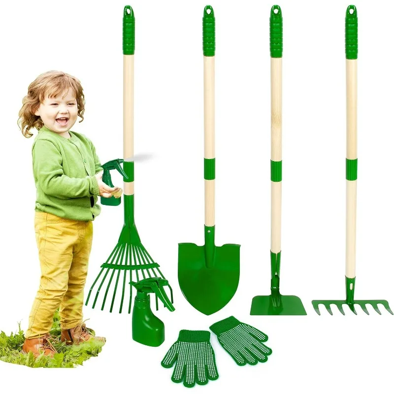 Kids Outdoor Yard Tools - Juego de 7 Herramientas de Jardinería