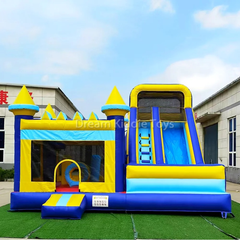 Kids Outdoor Wendy House - Trampolín Inflable para Exteriores con Tobogán,
