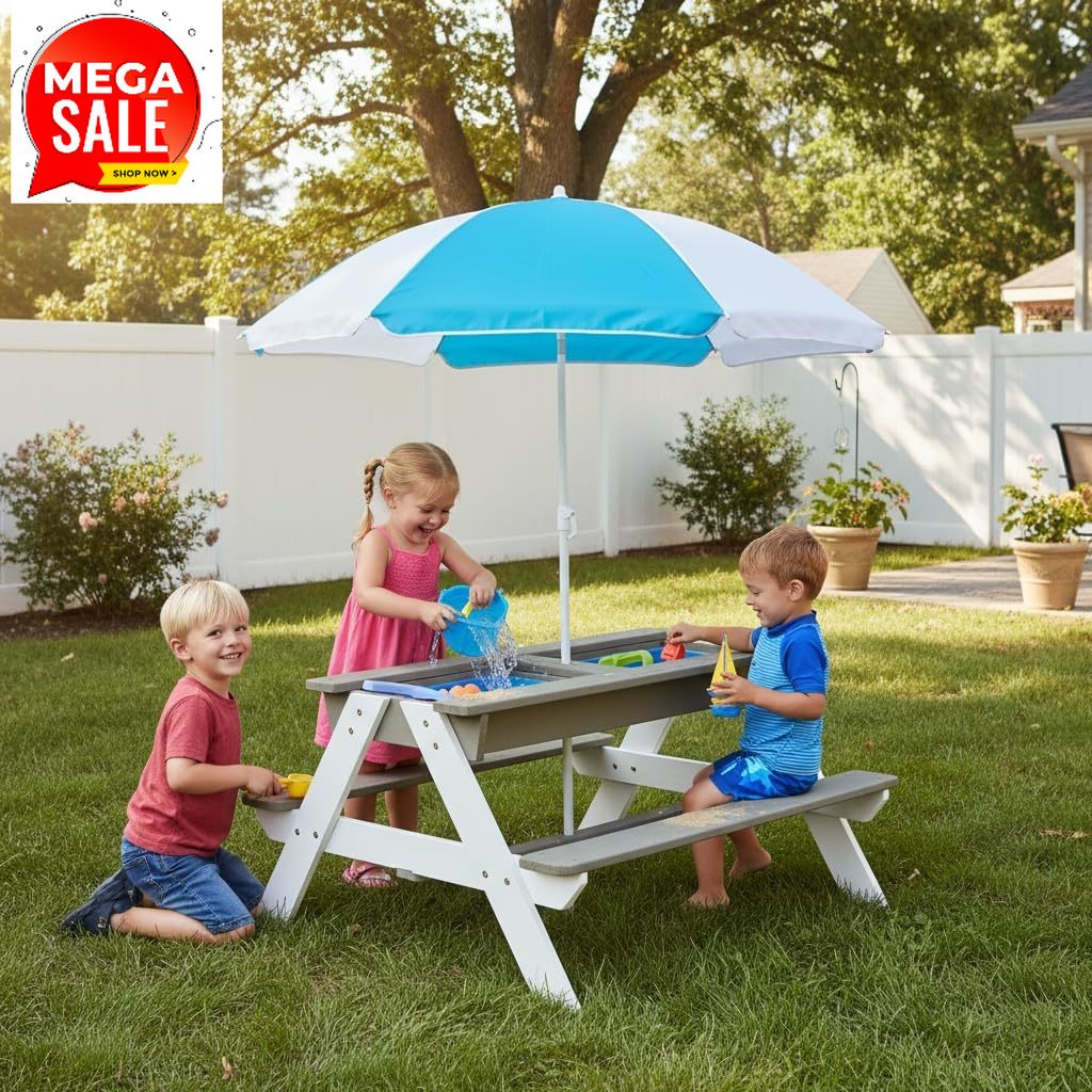 Kids Outdoor Activity Table - Mesa de Picnic para Niños, Mesa