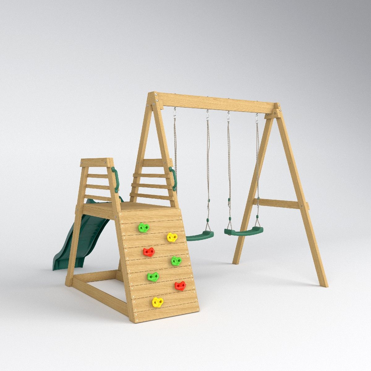 Kids Outdoor Swing Set - 2026 Parque Infantil de Madera para