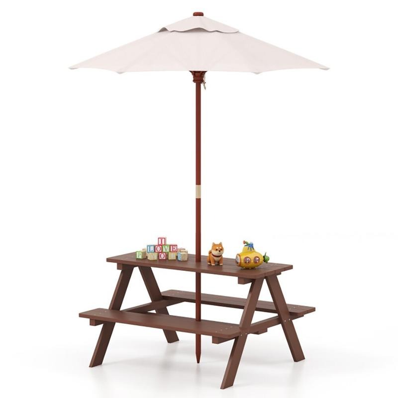 Kids Outdoor Umbrella - Conjunto de Mesa y Bancos de