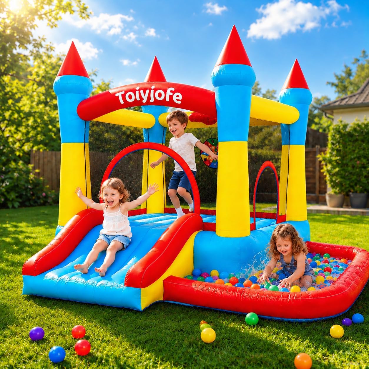 Castillo Inflable para Niños d - Kids Outdoor Jumping Castle reseña y precio