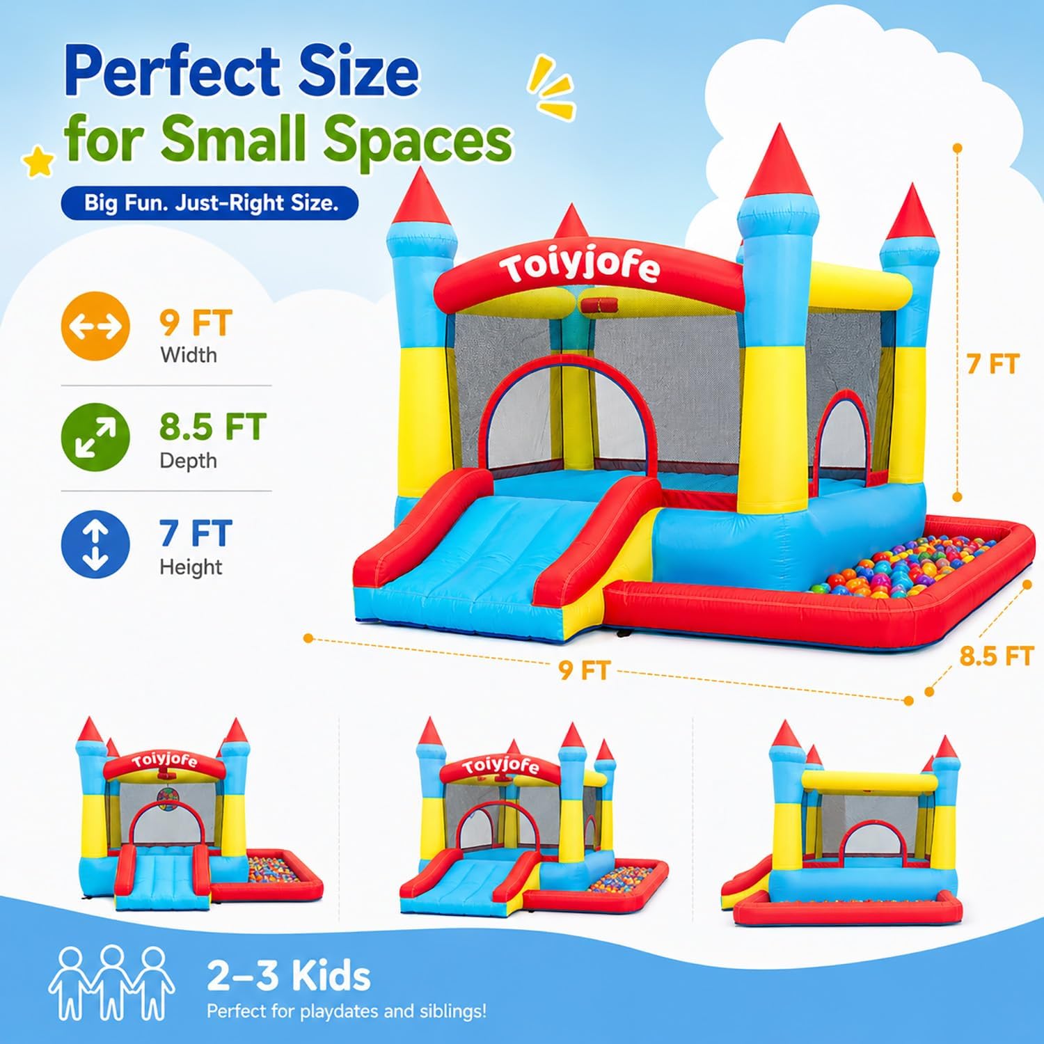Castillo Inflable para Niños d - Kids Outdoor Jumping Castle reseña y precio