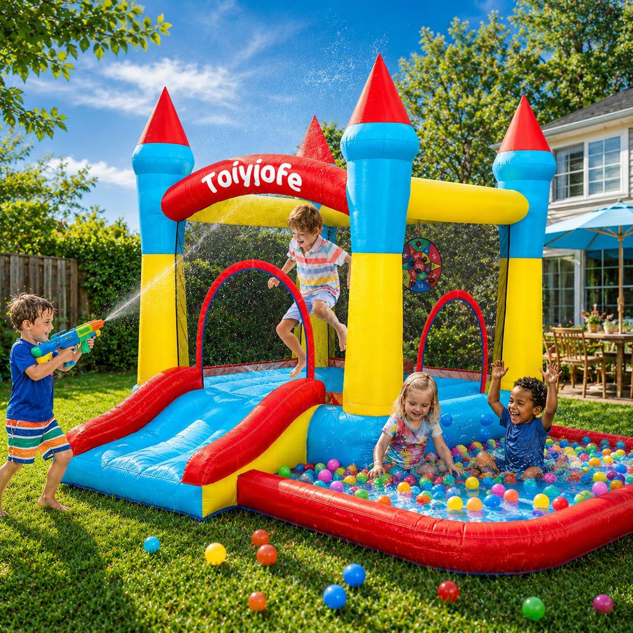 Castillo Inflable para Niños d - Kids Outdoor Jumping Castle reseña y precio