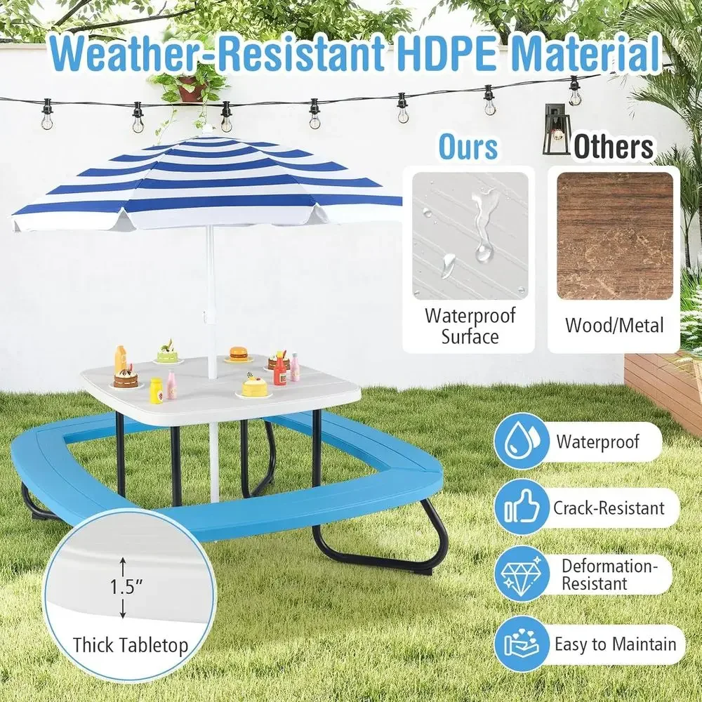 Mesa de Picnic para 8 Personas - Kids Outdoor Umbrella reseña y precio