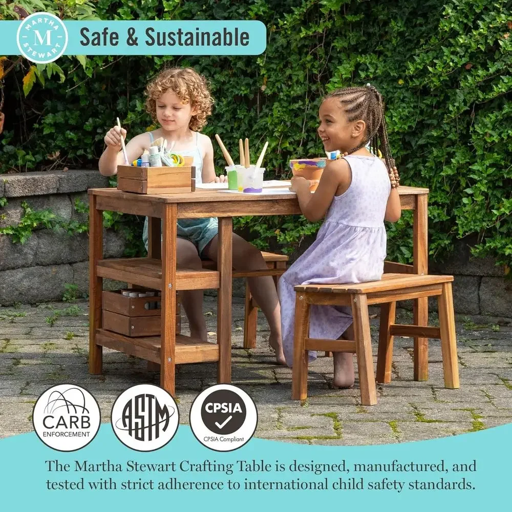 Conjunto de Mesa y 2 Bancos pa - Kids Outdoor Wooden Playset reseña y precio