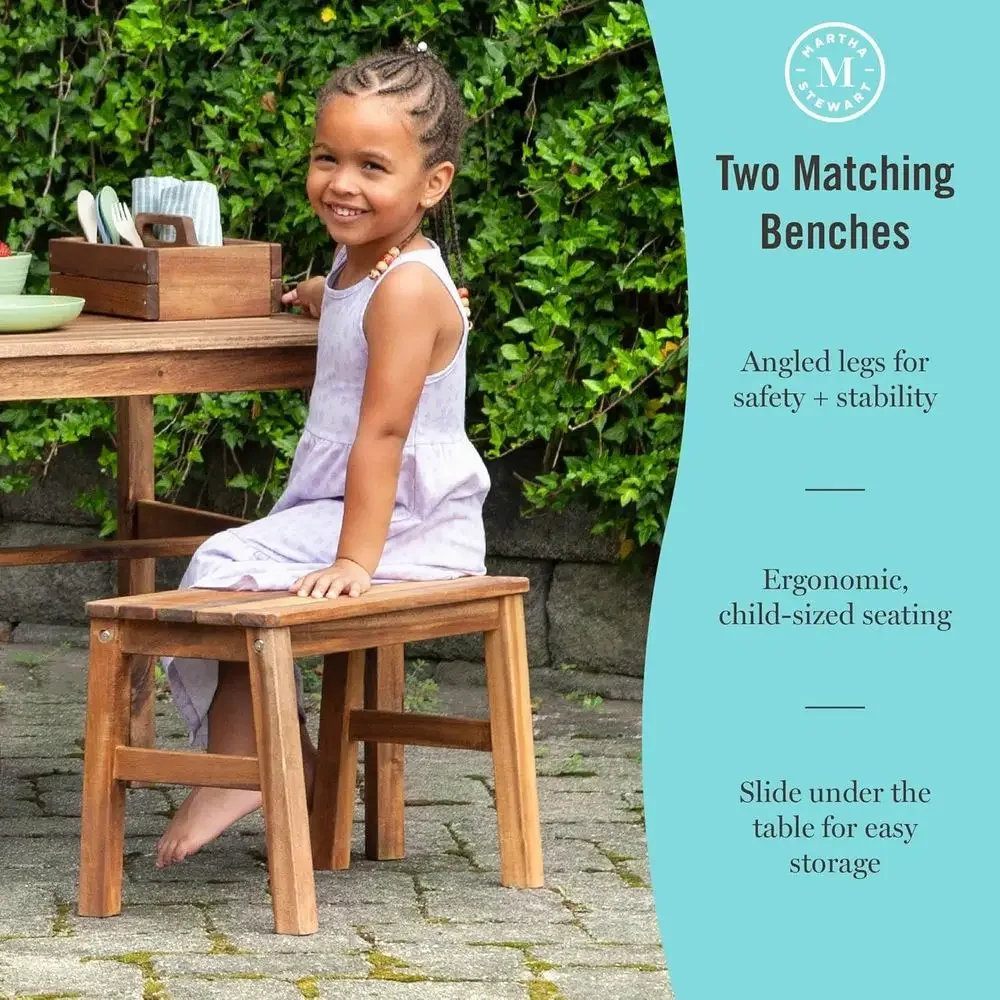 Conjunto de Mesa y 2 Bancos pa - Kids Outdoor Wooden Playset reseña y precio