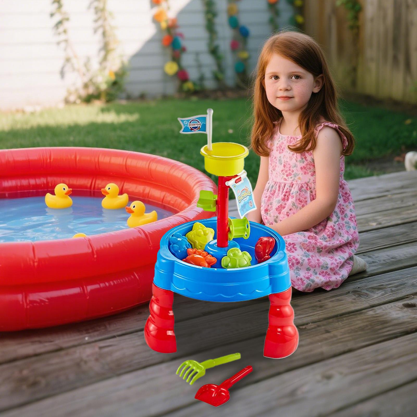Mesa de arena y agua, mesa de  - Kids Outdoor Activity Table reseña y precio