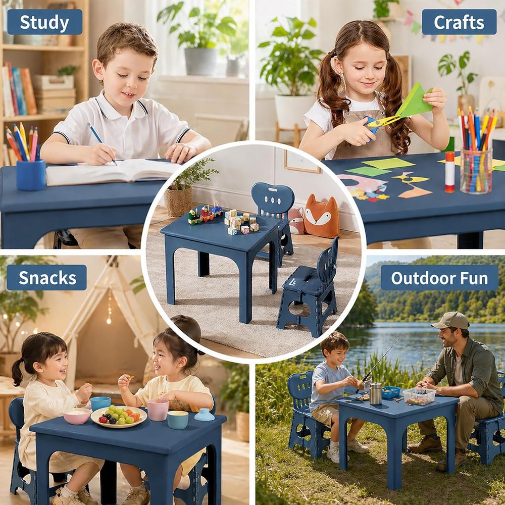 Juego de mesa y sillas plegabl - Kids Outdoor Activity Table reseña y precio