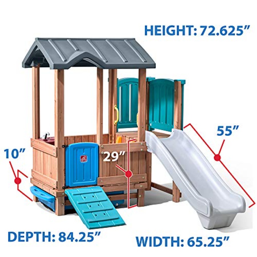 Woodland Adventure Playhouse & - Kids Outdoor Swing Set reseña y precio