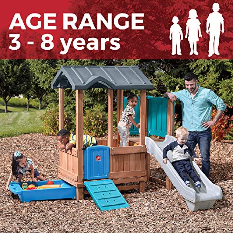 Woodland Adventure Playhouse & - Kids Outdoor Swing Set reseña y precio