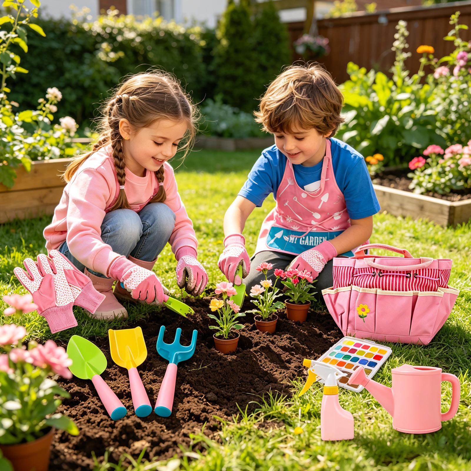 Kit de jardinería para niños,  - Kids Outdoor Yard Tools reseña y precio