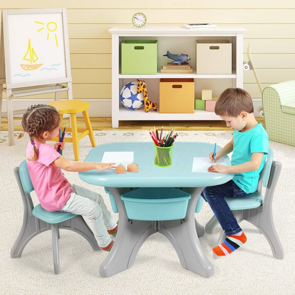 Mesa y Sillas para Niños, Jueg - Kids Outdoor Activity Table reseña y precio